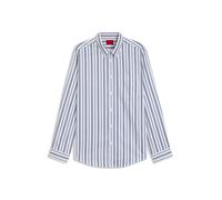 HUGO Oversized Hemd aus gestreifter Baumwoll-Popeline - Style Erillo, 50545372 Blau gestreift XXL