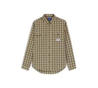 HUGO Oversized Hemd aus karierter Baumwoll-Popeline - Style Ebaltow, 50565392 Beige gemustert XS