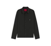 HUGO Oversized Hemd mit Stack-Logo-Aufnäher - Style Enaso, 50549736 Schwarz M
