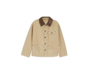 HUGO Oversized Jacke aus Baumwoll-Twill mit Kontrastkragen - Style Flimane-1-D_B, 50556865 Beige XL