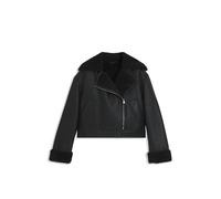 HUGO Oversized Jacke aus Kunstleder mit Shearling-Imitat - Style Anisse-1, 50546751 Schwarz 38