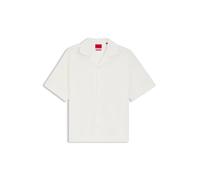 HUGO Oversized Kurzarm-Hemd aus Stretch-Baumwolle mit Seersucker-Struktur - Style Espino, 50561107 Weiß S