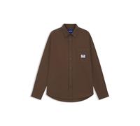 HUGO Oversized Overshirt aus Baumwoll-Canvas - Style Ebalto, 50555279 Dunkelbraun XL