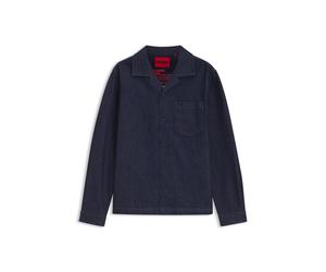 HUGO Oversized Overshirt aus festem japanischem Denim - Style Edelo, 50545367 Dunkelblau L