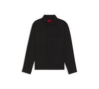 HUGO Oversized Overshirt aus softem Twill mit Seitentaschen - Style Enock, 50555927 Schwarz L
