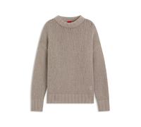 HUGO Oversized Strickpullover mit Alpaka-Anteil Modell 'SLOOSSY' in Sand, Größe M