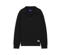 HUGO Oversized Pullover mit Waffelstruktur und Johnny-Kragen - Style Spiro, 50548853 Schwarz XL