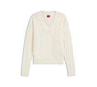 HUGO Oversized Pullover mit Zopfmuster - Style Sypres, 50554075 Natur XL