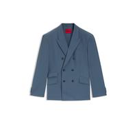 HUGO Oversized Sakko aus funktionalem Stretch-Gewebe mit Nadelstreifen - Style Ulik261X, 50554672 Hellblau gestreift 52