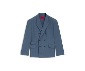 HUGO Oversized Sakko aus funktionalem Stretch-Gewebe mit Nadelstreifen - Style Ulik261X, 50554672 Hellblau gestreift 50