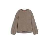 HUGO Oversized Strickpullover mit Puffärmeln - Style Sagarro, 50548252 Hellbraun M