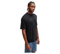 HUGO Oversized T-Shirt aus Baumwolle mit Logo der neuen Saison - Style Oversized Tee_B, 50511471 Schwarz S
