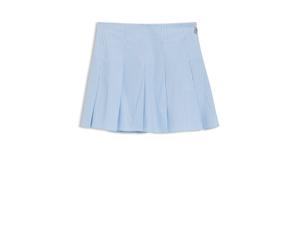 HUGO Plissee-Minirock aus gestreifter Baumwoll-Popeline - Style Renona-1_B, 50559454 Hellblau gestreift 36