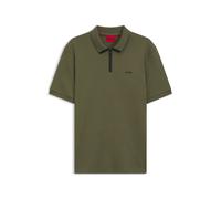HUGO Poloshirt aus Baumwoll-Piqué mit Kontrast-Logo - Style Dalomino, 50511721 Dunkelgrün S