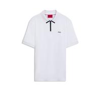 HUGO Poloshirt aus Baumwoll-Piqué mit Kontrast-Logo - Style Dalomino, 50511721 Weiß S