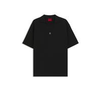 HUGO Poloshirt mit Johnny-Kragen aus strukturiertem Baumwoll-Mix - Style Dabino, 50563041 Schwarz L