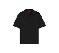 HUGO Poloshirt mit Johnny-Kragen und Jacquard-Streifen - Style Dalibo, 50556724 Schwarz L