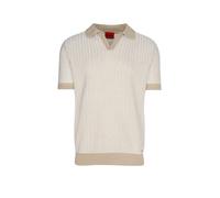 HUGO Pullover aus Baumwolle und Leinen mit Johnny-Kragen - Style Seeroy, 50557361 Hellbeige XL