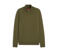 HUGO Pullover aus Baumwolle mit kurzem Reißverschluss - Style San Quintus-C2, 50574143 Olive L