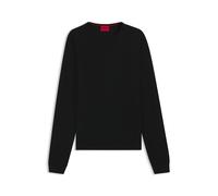 HUGO Pullover aus Schurwolle mit Logo-Stickerei - Style San Cedric-M1, 50476832 Schwarz M