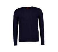 HUGO Pullover Herren Slim Fit Rundhals Viskose blau, L