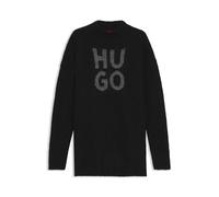 HUGO Pullover mit glitzerndem Stack-Logo, Woll- und Alpaka-Anteil - Style Sloguis, 50548245 Schwarz XS