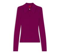 HUGO Pullover mit Polokragen aus Woll-Mix mit Kaschmir - Style Sdropa, 50562687 Dunkelrosa XL
