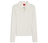 HUGO Pullover mit Polokragen aus Woll-Mix mit Kaschmir - Style Sdropa, 50562687 Natur XL