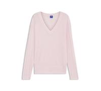 HUGO Pullover mit V-Ausschnitt und halbtransparenter Struktur - Style Slumye_B, 50564299 Hellrosa L