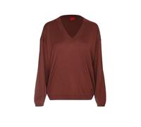 HUGO Pullover aus Woll-Mix mit Kaschmir und V-Ausschnitt - Style Sessarina, 50570065 Braun L