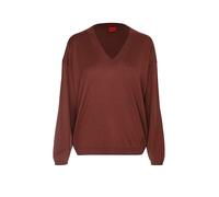 HUGO Pullover aus Woll-Mix mit Kaschmir und V-Ausschnitt - Style Sessarina, 50570065 Braun XS