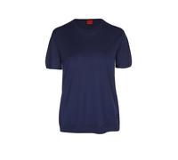 HUGO Kurzarm-Pullover aus Woll-Mix mit Stack-Logo-Stickerei - Style Sessinak, 50570088 Dunkelblau XL