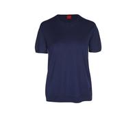 HUGO Kurzarm-Pullover aus Woll-Mix mit Stack-Logo-Stickerei - Style Sessinak, 50570088 Dunkelblau XS
