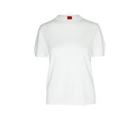 HUGO Kurzarm-Pullover aus Woll-Mix mit Stack-Logo-Stickerei - Style Sessinak, 50570088 Natur XL