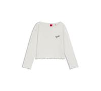 Pyjamaoberteil HUGO UNDERWEAR, Damen, Gr. S, natural 103, Jersey, Obermaterial: 60% Modal, 32% Baumwolle, 8% Elasthan, regular fit, Rundhals, Shirts, aus Stretch-Jersey mit Logo-Artwork, regular fit,