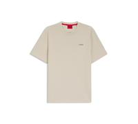 HUGO Pyjama-Shirt mit Waffelstruktur und Logo-Stickerei - Style Austin T-Shirt, 50532011 Hellbeige M