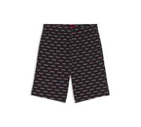 HUGO Pyjama-Shorts aus Baumwoll-Jersey mit Logo-Print - Style SPLIT LOGO_SHORTS, 50544201 Schwarz M