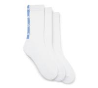 HUGO Gerippte Socken aus Baumwoll-Mix mit gepolsterter Sohle im Dreierpack - Style 3P QS BACK TAPE CC, 50564876 Weiß 43-46
