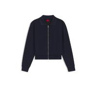 HUGO Sweatjacke mit Reißverschluss und Stack-Logo am Zipper - Style Dadrid, 50563134 Dunkelblau S