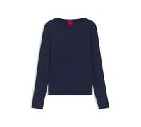 HUGO Top aus Stretch-Jersey mit Stack-Logo-Print - Style Dasiia, 50545208 Dunkelblau S