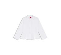 HUGO Slim-Fit Bluse aus Baumwolle mit Schößchensaum - Style Embrella, 50562961 Weiß 38