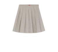 HUGO Regular Fit Mini-Rock aus Baumwoll-Mix mit Plissee-Falten in Offwhite, Größe 38