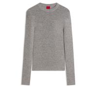 HUGO Slim-Fit Pullover aus Woll-Mix mit Kaschmir - Style Sallya, 50569405 Hellgrau L