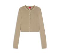 HUGO Verkürzte Strickjacke mit geripptem Detail hinten - Style Sessiry, 50561176 Hellbraun S