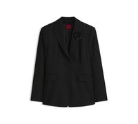 HUGO Regular Fit Longblazer aus Viskose-Mix in Black, Größe 34