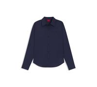 HUGO Regular-Fit Bluse aus elastischem Baumwoll-Canvas - Style The Essential Shirt, 50496339 Dunkelblau 34