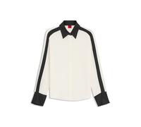 HUGO Regular-Fit Bluse aus Krepp mit Satin-Details - Style Etienne, 50543363 Weiß / Schwarz 34