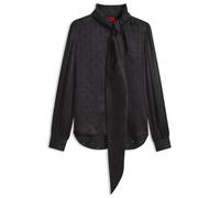 HUGO Regular-Fit Bluse aus Satin mit Ausbrenner-Print - Style Elegant, 50569683 Schwarz gemustert 40