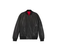 HUGO Regular-Fit Bomberjacke aus gemustertem Leder - Style Lude, 50553111 Schwarz M