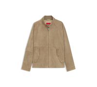 HUGO Herren Lederjacke LORIDGE, beige, Gr. XXL